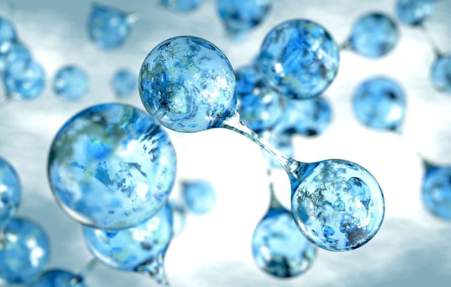 3d molecules of water concept background