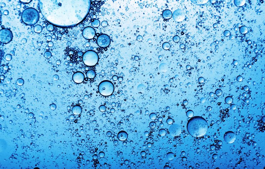 Blue bubble abstract, oil and water