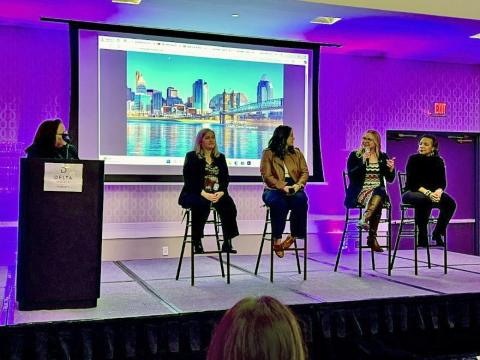 Lindsay presenting at an event