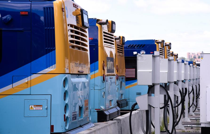 MTA electric buses charging