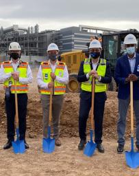 Jacobs Chief Operating Officer Bob Pragada joins the Intel team for a groundbreaking ceremony.
