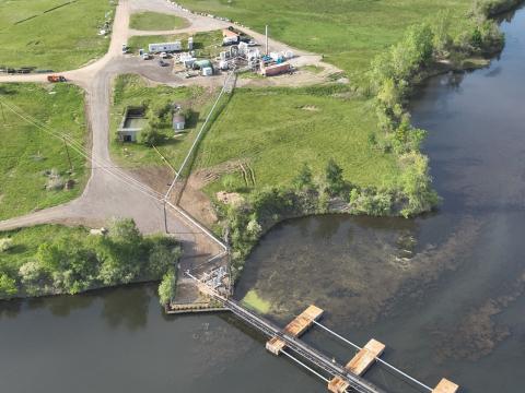 Aerial view of the Veliscol burn pit ISTT treatment system in 2024