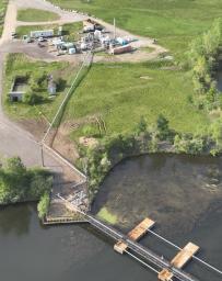 Aerial view of the Veliscol burn pit ISTT treatment system in 2024