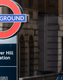 London Underground Tower Hill Station sign