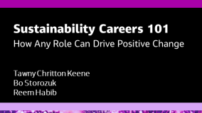 Sustainability podcast title and guest names