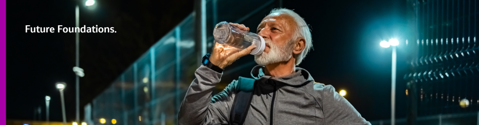 Man drinking a water bottle